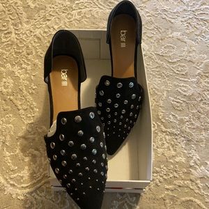 New Bar 111 black flats with studs!